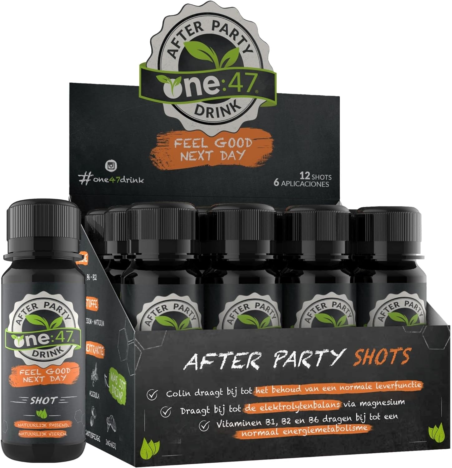 one:47® After Party Drink | 12 shots Alkalische elektrolytendrank