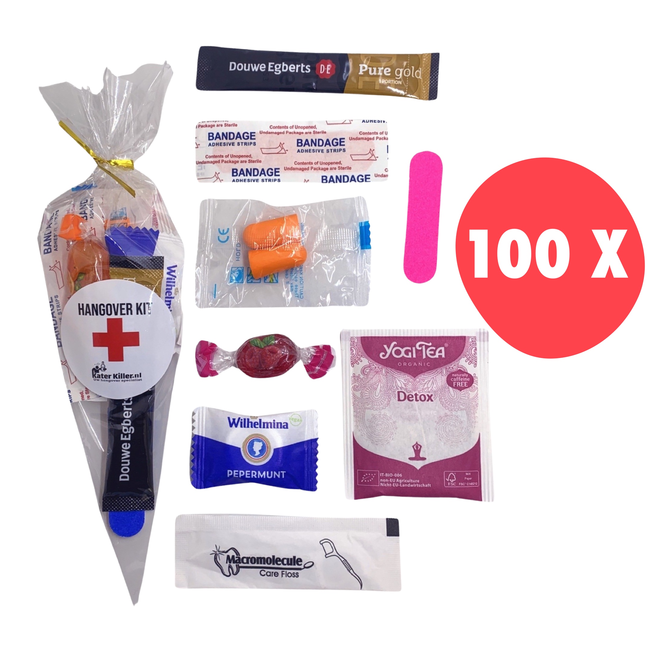100 x Hangover Kit Basic van Katerkiller.nl